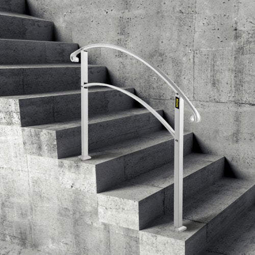 Handrails for Outdoor Steps Fit 1 or 3 Steps Outdoor Stair Railing White