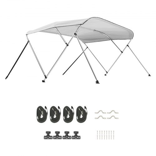 3 Bow Boat Bimini Tops 600D Polyester Canopy with Aluminum Alloy Frame