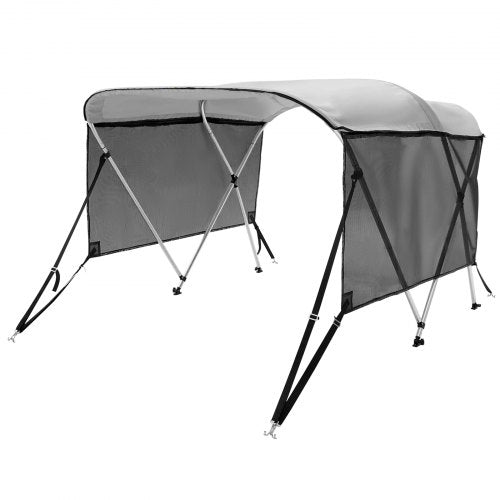 3 Bow Bimini Top Boat Cover Detachable Mesh Sidewalls 600D Polyester