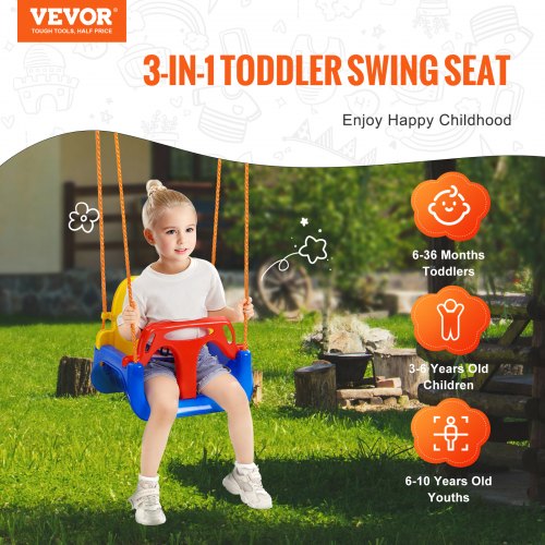 3in1 Toddler Swing Seat 200 lbs Weight Capacity Baby Swing Seat with Adjustable