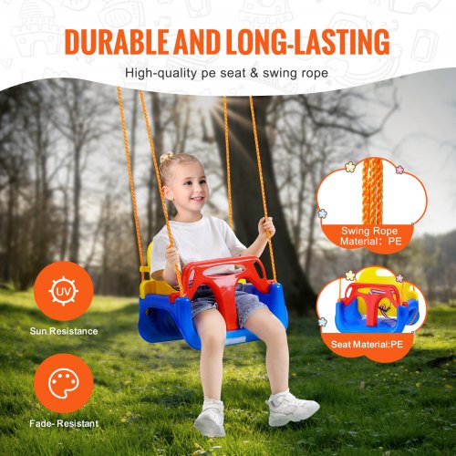 3in1 Toddler Swing Seat 200 lbs Weight Capacity Baby Swing Seat with Adjustable