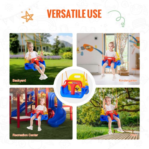 3in1 Toddler Swing Seat 200 lbs Weight Capacity Baby Swing Seat with Adjustable