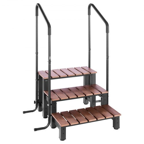 Hot Tub Steps with Handrail 3Step Spa Outdoor Stairs Heavy Duty 25.2 inch