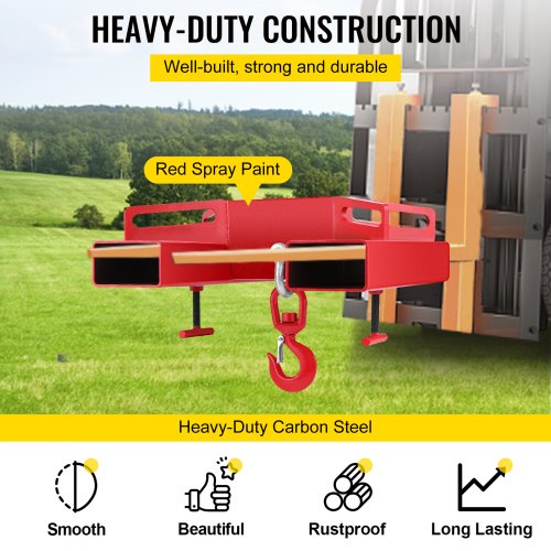 3 Tonne Large Forklift Lifting Hook Attachment 3000kg Telehandler Crane Jib