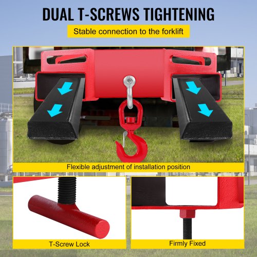 3 Tonne Large Forklift Lifting Hook Attachment 3000kg Telehandler Crane Jib