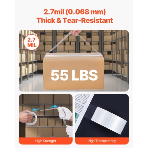 Clear Packing Tape 3 inches Core 12 Rolls 188 Inches x 65 Yards Packing