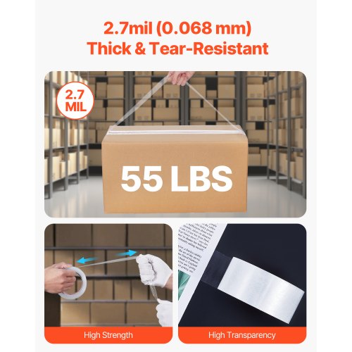 Clear Packing Tape 3 inches Core 6 Rolls 188 Inches x 65 Yards Packing