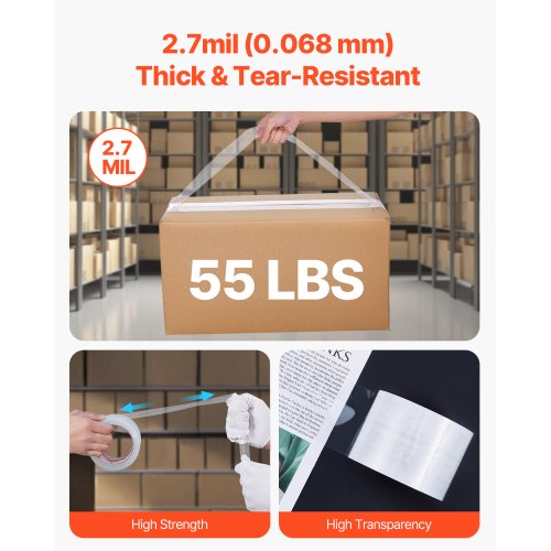 Clear Packing Tape 3 inches Core 6 Rolls 3 Inches x 65 Yards Packing