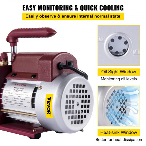 Vacuum Pump 45CFM Vacuum Pump HVAC SingleStage Rotary Vane Vacuum Pump