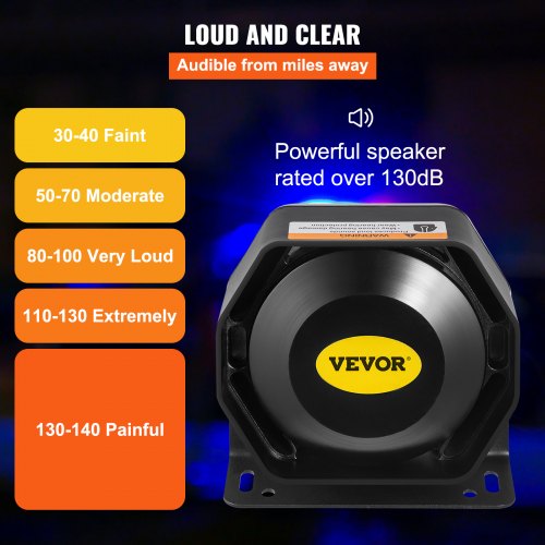 Police Siren PA System 400W 8 Sound Loud Car Warning Police Fire Emergency