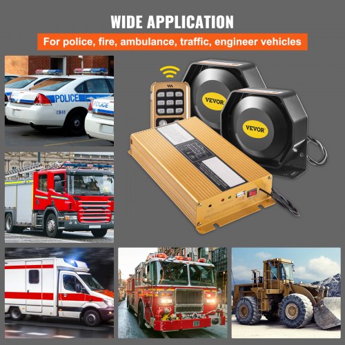 Police Siren PA System 400W 8 Sound Loud Car Warning Police Fire Emergency