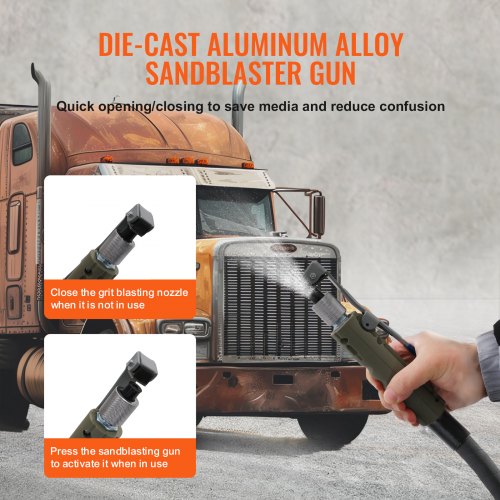 10Gal40L Sandblaster Equipped with Nozzle ShutOff Valve Pressure Gauge