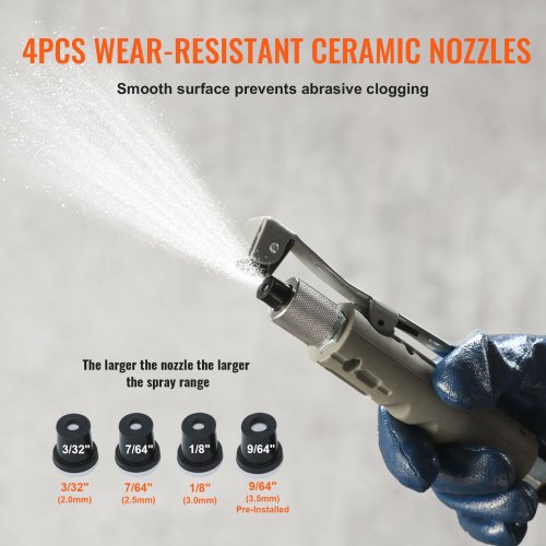 10Gal40L Sandblaster Equipped with Nozzle ShutOff Valve Pressure Gauge