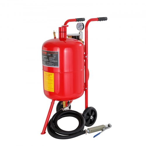 10Gal40L Sandblaster Equipped with Nozzle ShutOff Valve Pressure Gauge