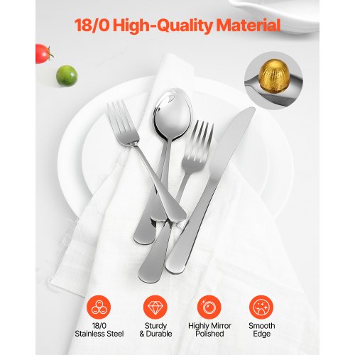 30Piece Silverware Set FoodGrade Stainless Steel Flatware Utensils