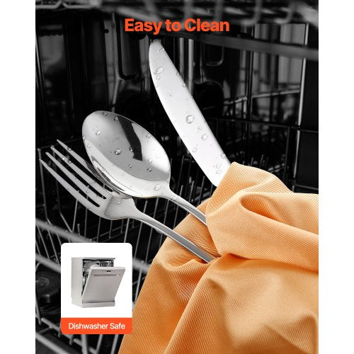 30Piece Silverware Set FoodGrade Stainless Steel Flatware Utensils
