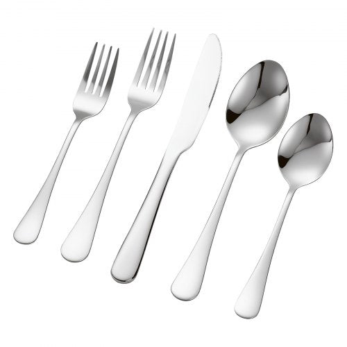 30Piece Silverware Set FoodGrade Stainless Steel Flatware Utensils