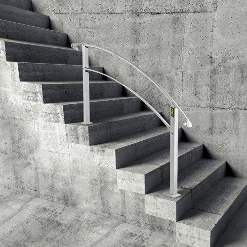 Handrails for Outdoor Steps Fit 1 or 4 Steps Outdoor Stair Railing White