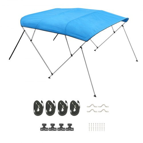4 Bow Boat Bimini Tops 600D Polyester Canopy with Aluminum Alloy Frame