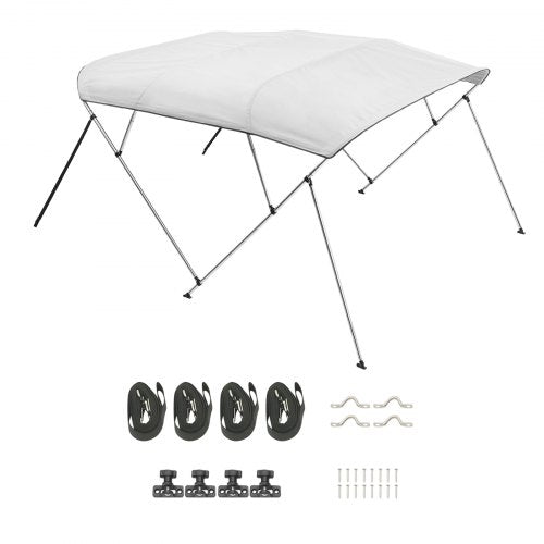 4 Bow Boat Bimini Tops 600D Polyester Canopy with Aluminum Alloy Frame