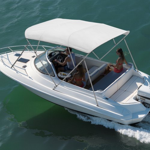 4 Bow Boat Bimini Tops 600D Polyester Canopy Waterproof Sun Protection