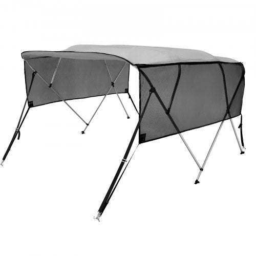4 Bow Bimini Top Boat Cover Detachable Mesh Sidewalls 600D Polyester