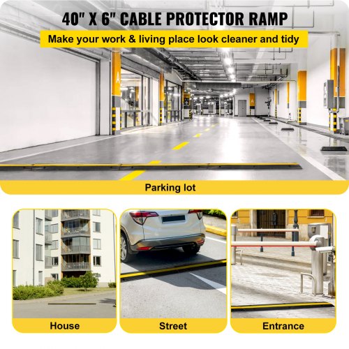 4 Pack of 1Channel Rubber Cable Protector Ramps Heavy Duty 22046Lbs Load