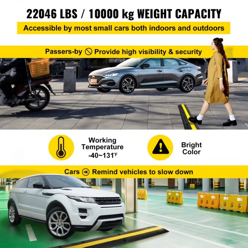 4 Pack of 1Channel Rubber Cable Protector Ramps Heavy Duty 22046Lbs Load