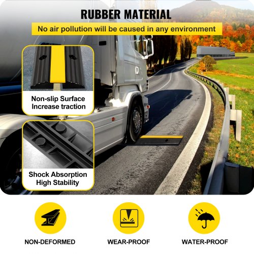 4 Pack of 1Channel Rubber Cable Protector Ramps Heavy Duty 22046Lbs Load