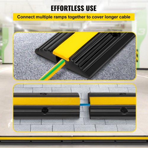 4 Pack of 1Channel Rubber Cable Protector Ramps Heavy Duty 22046Lbs Load