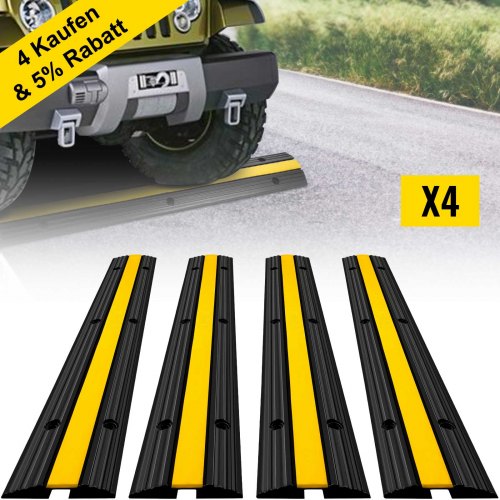 4 Pack of 1Channel Rubber Cable Protector Ramps Heavy Duty 22046Lbs Load