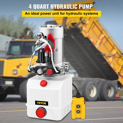 Hydraulic Pump Electric 4 Quart Double Acting Plastic Reservoir For Dump