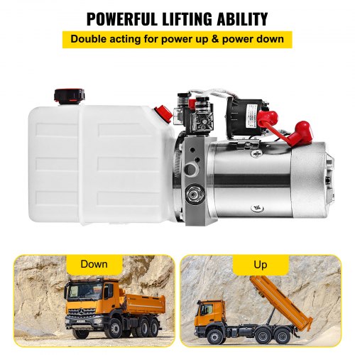 Hydraulic Pump Electric 4 Quart Double Acting Plastic Reservoir For Dump