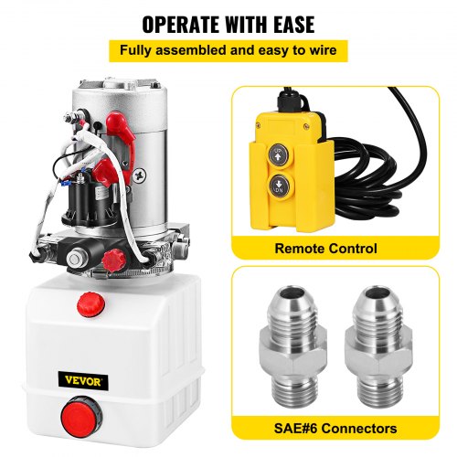 Hydraulic Pump Electric 4 Quart Double Acting Plastic Reservoir For Dump