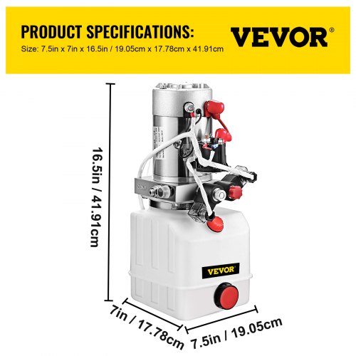 Hydraulic Pump Electric 4 Quart Double Acting Plastic Reservoir For Dump