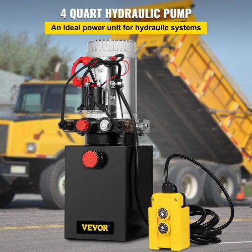 Hydraulic Pump Electric Hydraulic Pump 4 Quart Double Acting Metal Reservoir