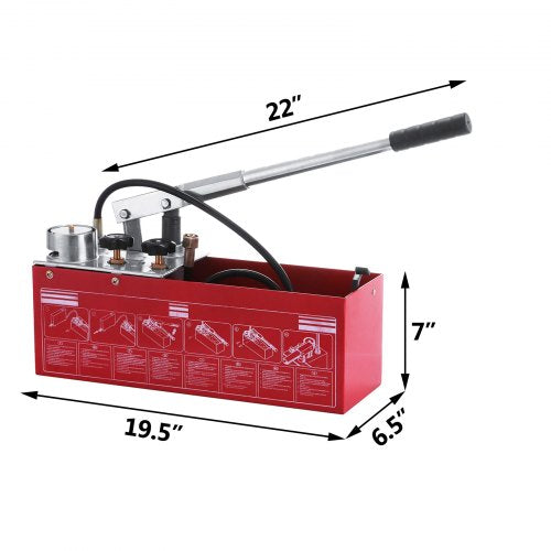 Hydraulic Pressure Test Pump 50 Bar 725 PSI 3 Gallon Tank 45ML 12 BSP