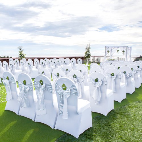 Stretch Spandex Folding Chair Covers Universal Fitted Arched Front Cover