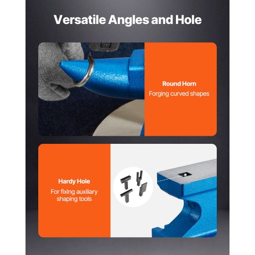 Single Horn Anvil 55Lbs Cast Iron Anvil Blacksmith Withstands Heavy