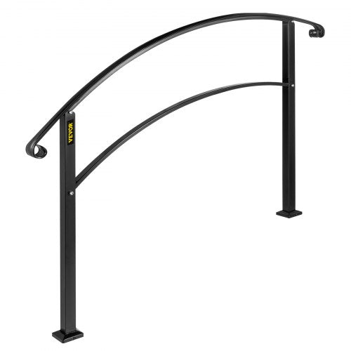 Handrails for Outdoor Steps Fit 1 or 5 Steps Outdoor Stair Railing Black