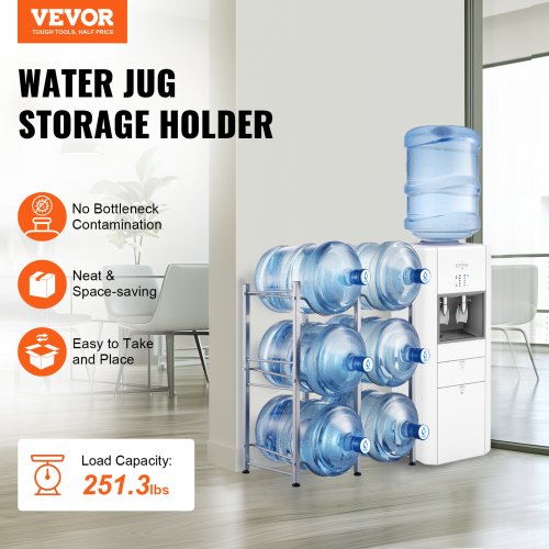 3 Tiers Water Jug Holder 5 Gallon Water Bottle Holder Double Row Water