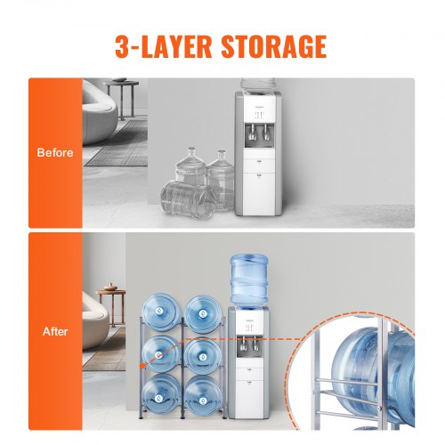3 Tiers Water Jug Holder 5 Gallon Water Bottle Holder Double Row Water
