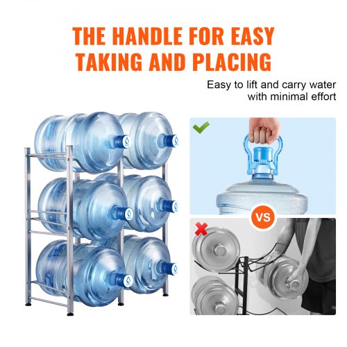 3 Tiers Water Jug Holder 5 Gallon Water Bottle Holder Double Row Water