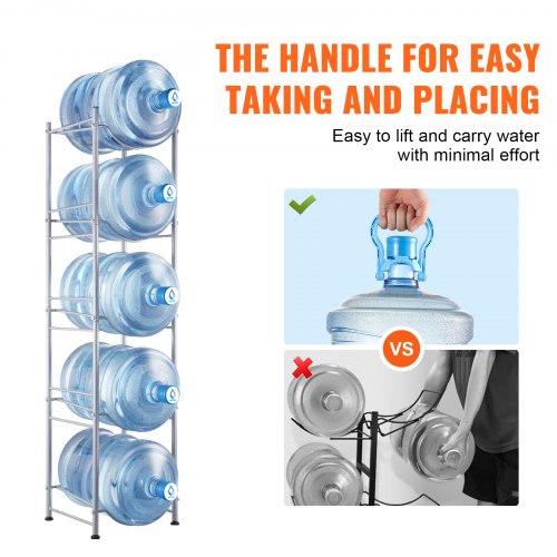 5 Tiers Water Jug Holder 5 Gallon Water Bottle Holder Single Row Water