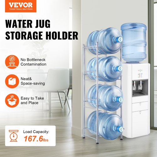 4 Tiers Water Jug Holder 5 Gallon Water Bottle Holder Single Row Water
