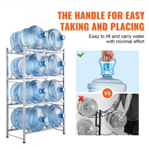 4 Tiers Water Jug Holder 5 Gallon Water Bottle Holder Double Row Water