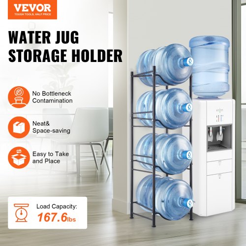 4 Tiers Water Jug Holder 5 Gallon Water Bottle Holder Single Row Water