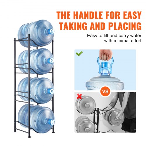 4 Tiers Water Jug Holder 5 Gallon Water Bottle Holder Single Row Water