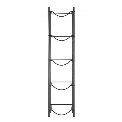 5 Tiers Water Jug Holder Single Row Water Bottle Rack for 5 Bottles Black – 5 W