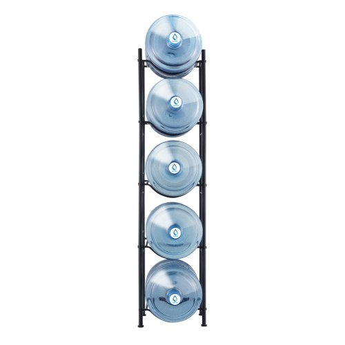 5 Tiers Water Jug Holder Single Row Water Bottle Rack for 5 Bottles Black – 5 W